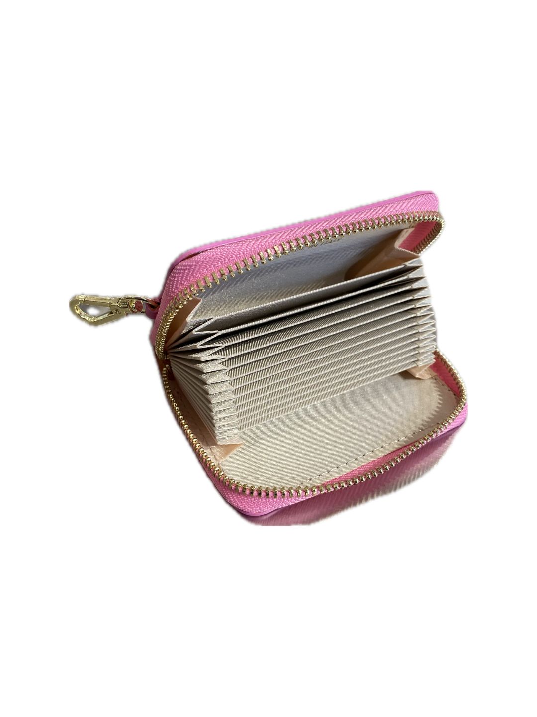 PORTACARTE CON ZIP IN PELLE ROSA BABBOL