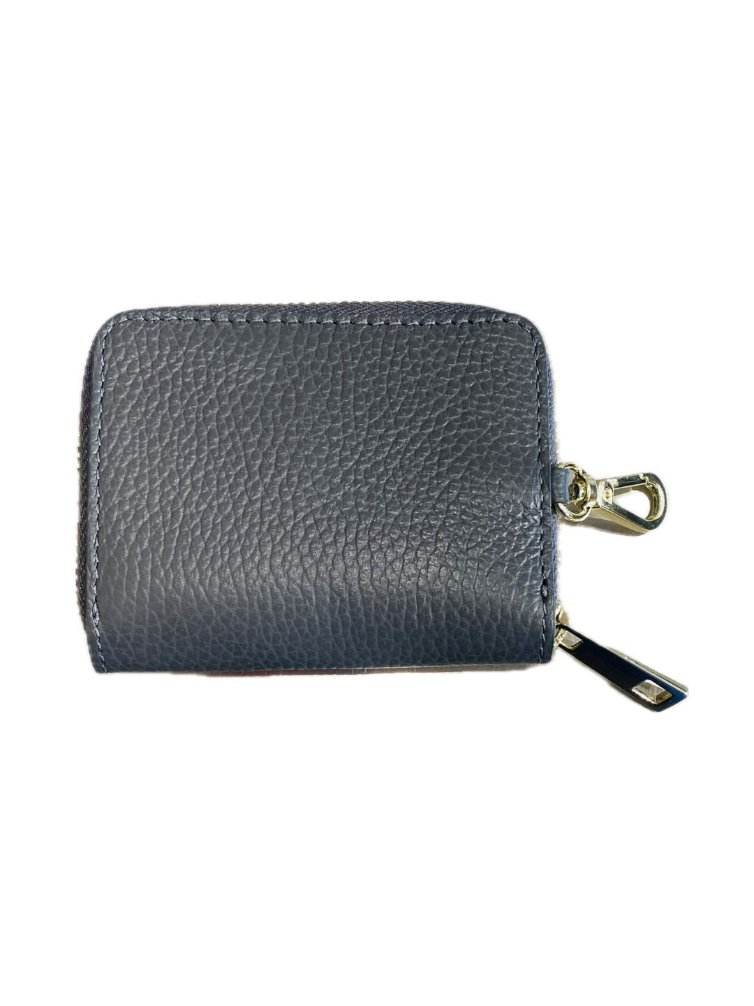 PORTACARTE CON ZIP IN PELLE GRIGIO SCURO