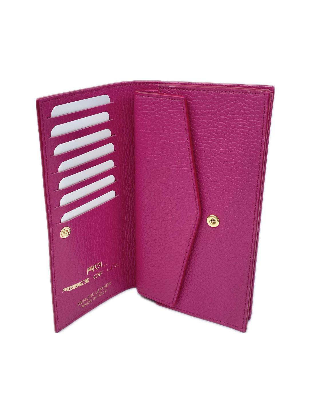 PORTAFOGLIO CON PORTACELLULARE IN PELLE FUCSIA 5031