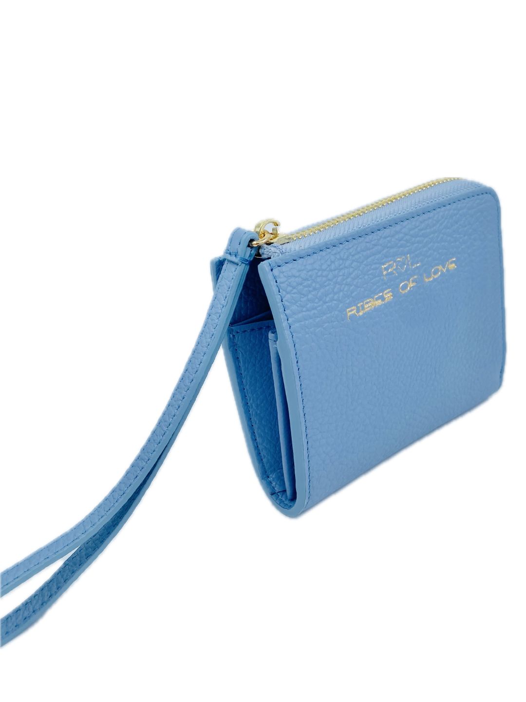 PORTAFOGLIO PICCOLO CON LACCIO IN PELLE AZZURRO M5040