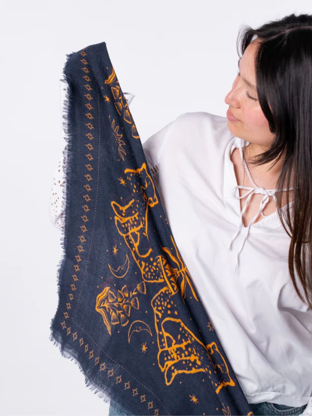 Piccolo Foulard Lana Sasha Blu Marino