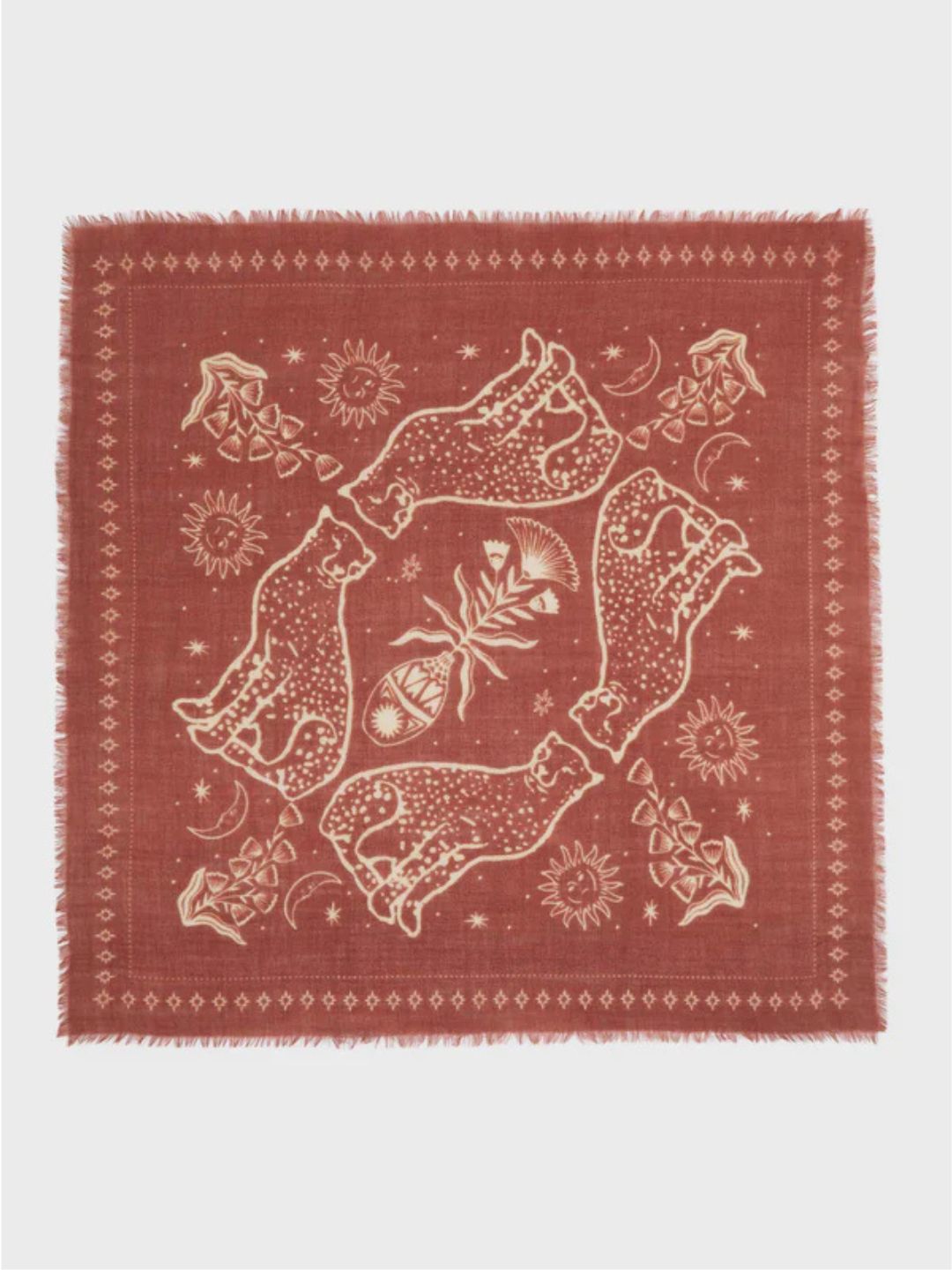 Small Sasha Terracotta Wool Scarf