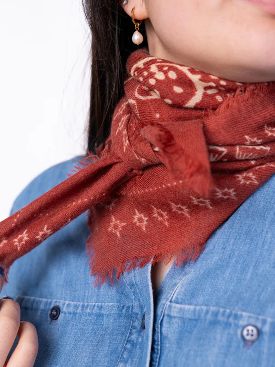 Piccolo Foulard Lana Sasha Terracotta