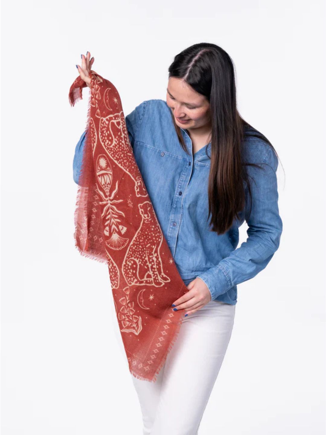 Small Sasha Terracotta Wool Scarf