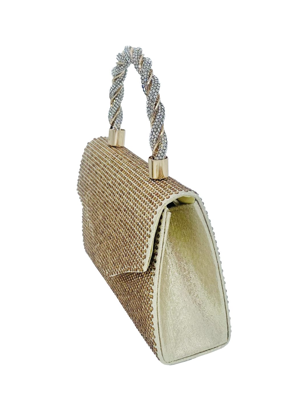Pochette a Mano Strass Oro Bronzato 2438