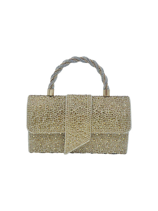 Pochette a Mano Strass Oro Bronzato 2578