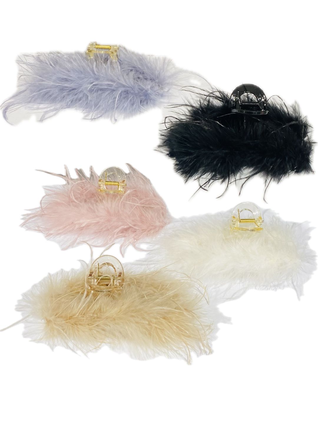 PINZA PER CAPELLI CON PIUME Struzzo Marabout