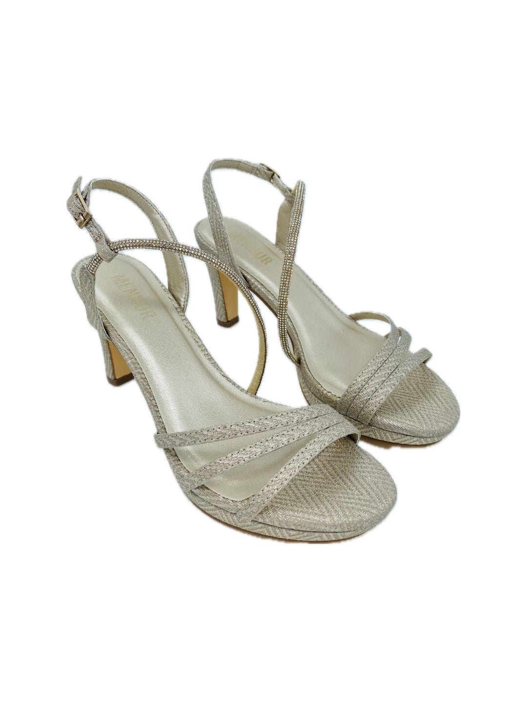 GLITTER AND RHINESTONE GOLD SANDAL 25679