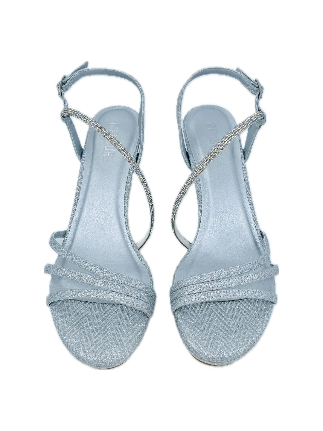 SILVER GLITTER AND RHINESTONE SANDAL 25679