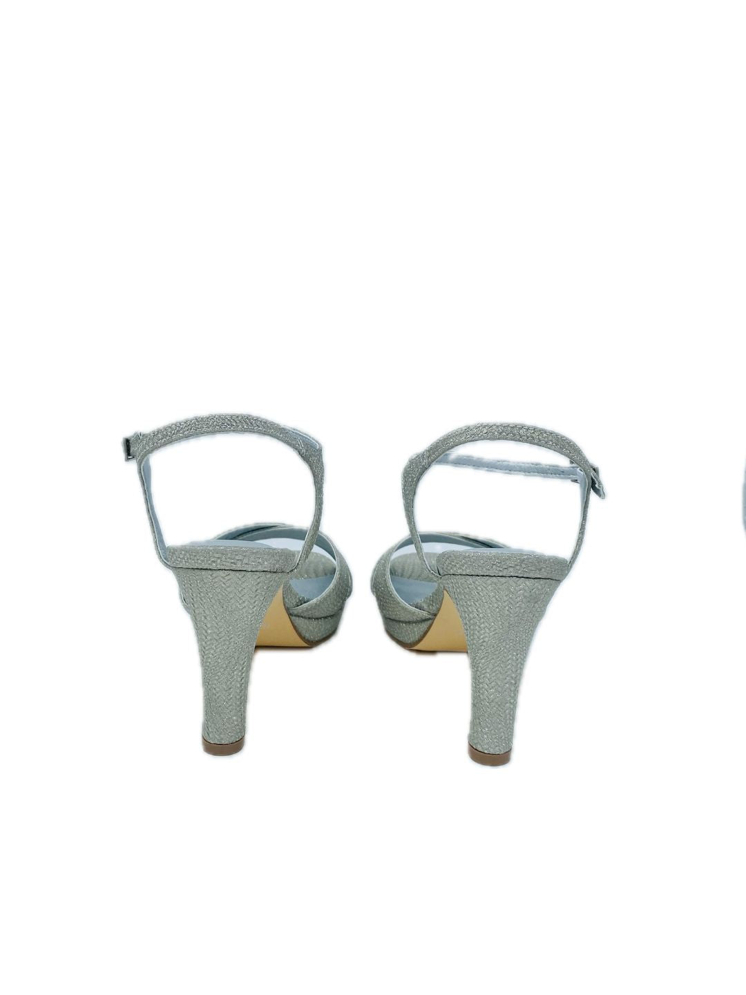 GLITTER SANDAL CROSSED BAND SILVER 25681