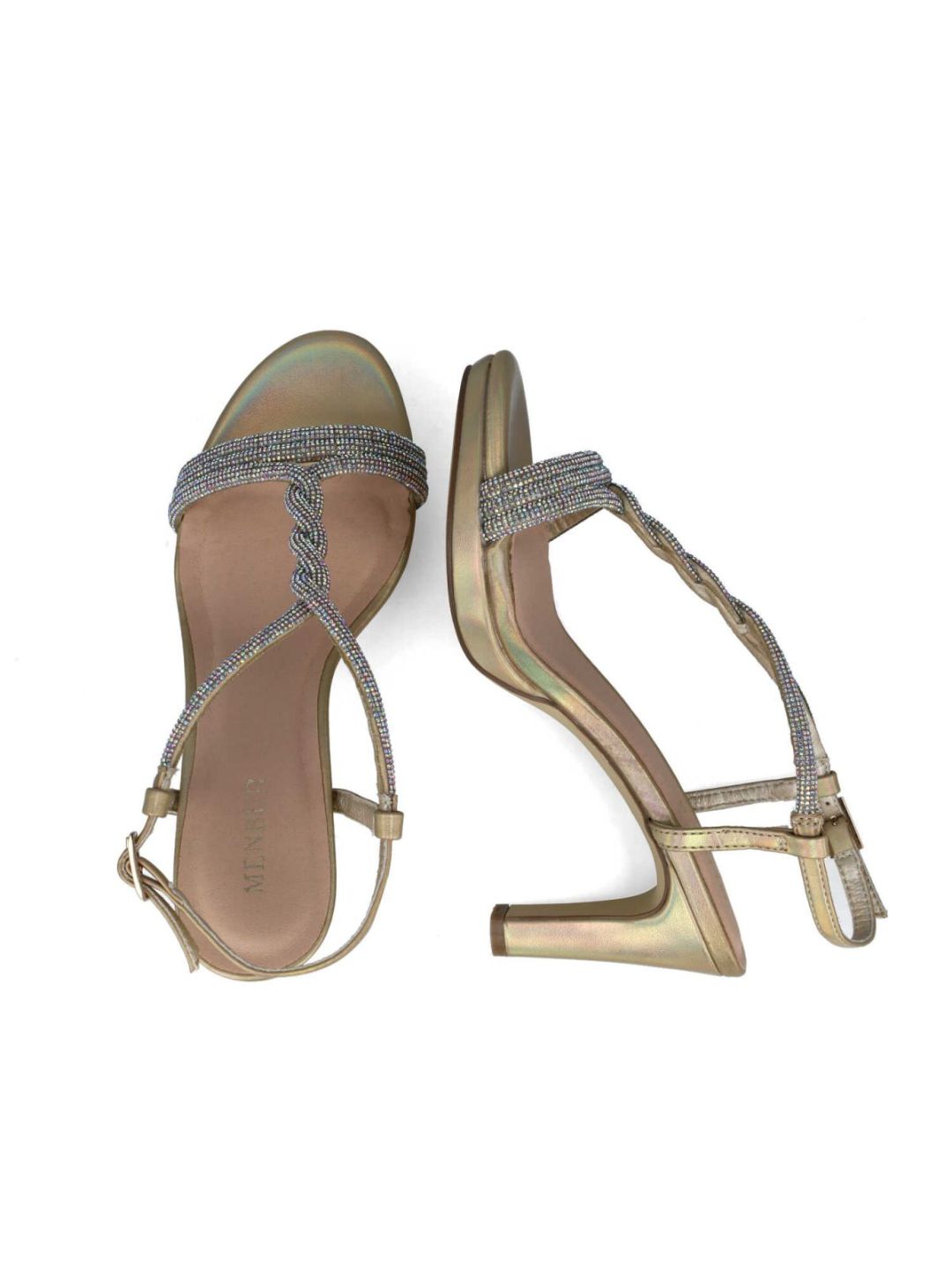 GOLD BRAIDED RHINESTONE SANDAL 24261