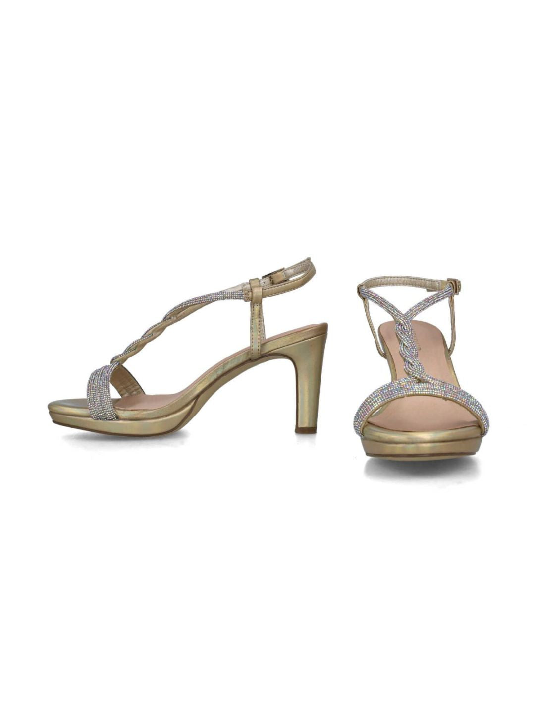 GOLD BRAIDED RHINESTONE SANDAL 24261