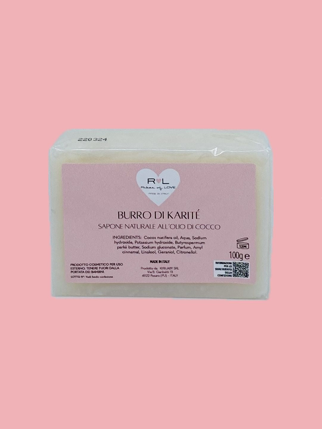 SAPONE NATURALE all'Olio di Cocco & Burro di Karitè 100gr