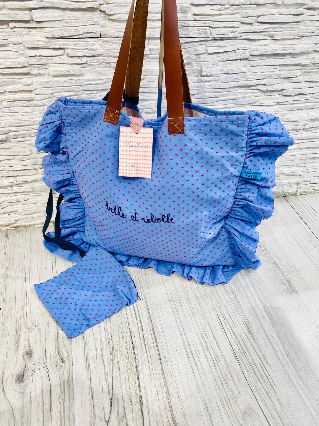 SHOPPING BAG CON BORDO VOLANTS "BELLE ET REBELLE"