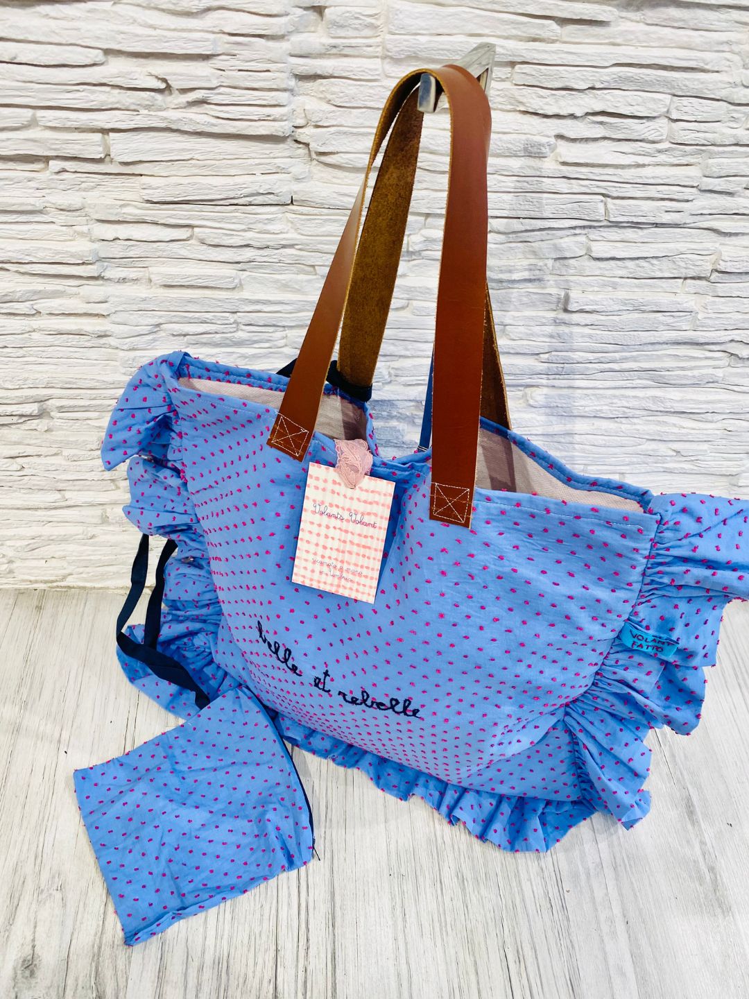 SHOPPING BAG CON BORDO VOLANTS "BELLE ET REBELLE"