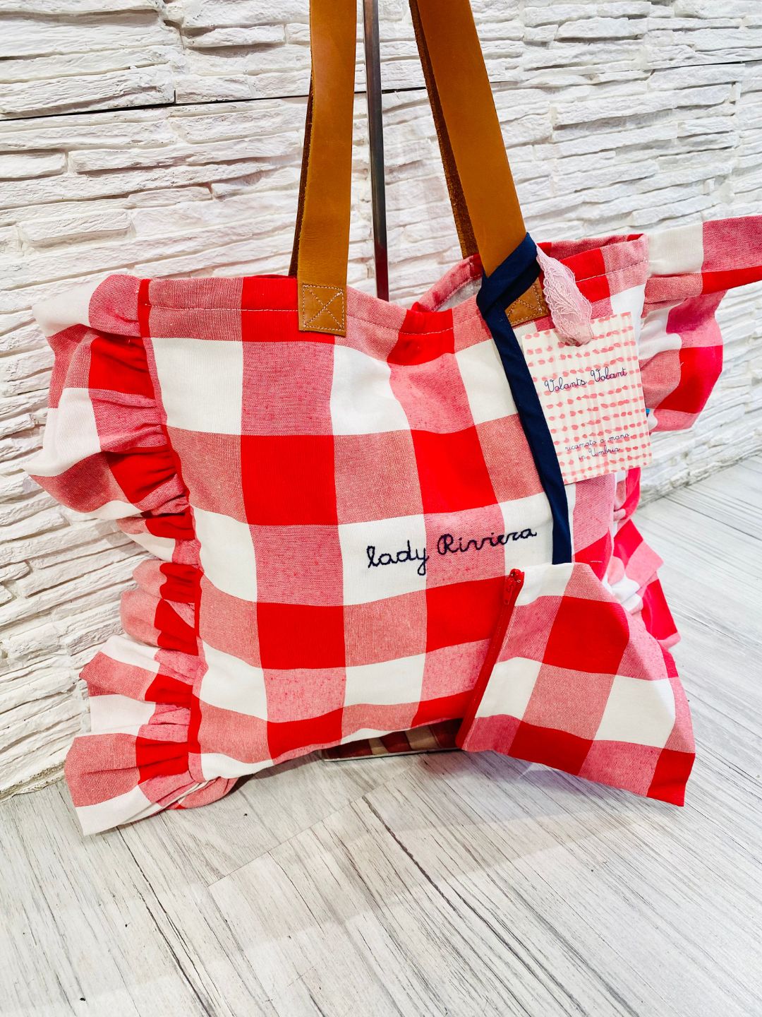 SHOPPING BAG CON BORDO VOLANTS "LADY RIVIERA"