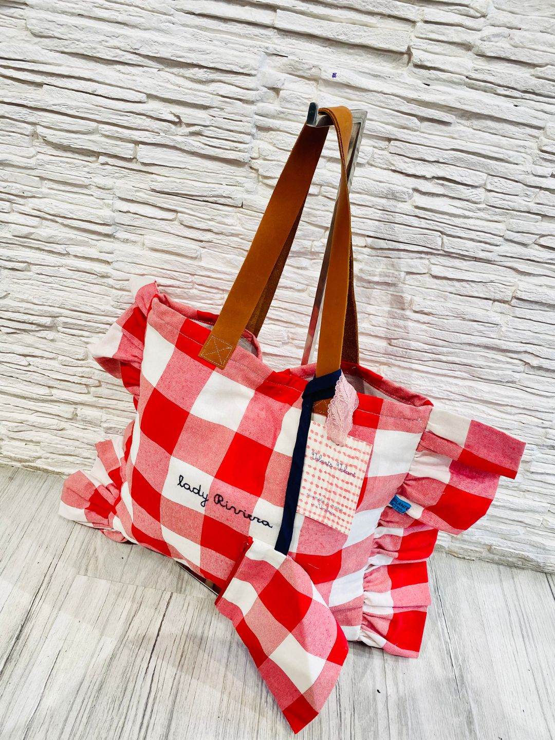 SHOPPING BAG CON BORDO VOLANTS "LADY RIVIERA"