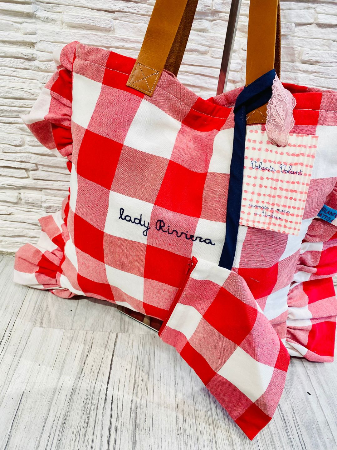 SHOPPING BAG CON BORDO VOLANTS "LADY RIVIERA"