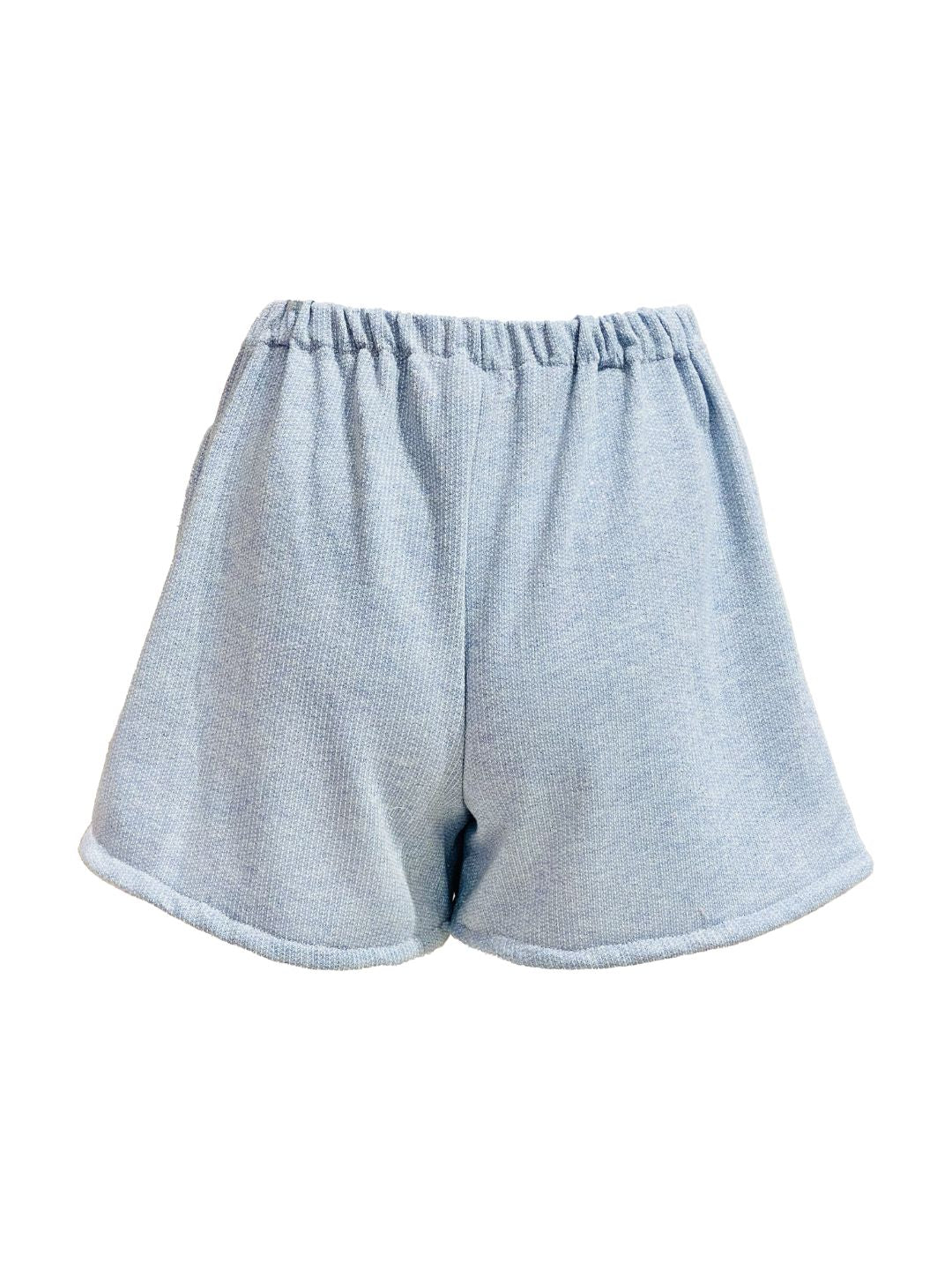 SHORTS BASIC spugna garzata Azzurro Ribes of LOVE