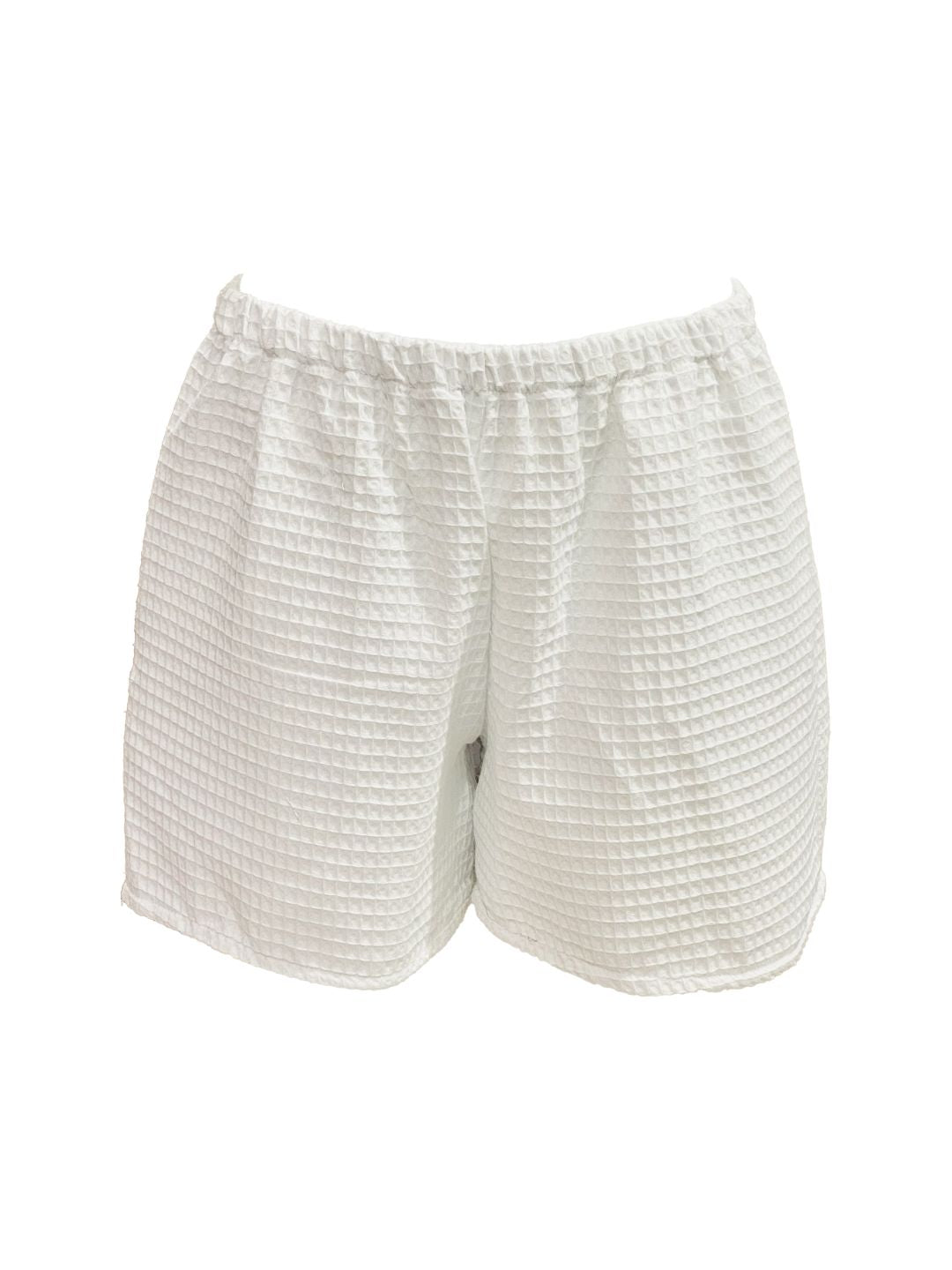 SHORTS BASIC spugna nido d'ape bianco Ribes of LOVE