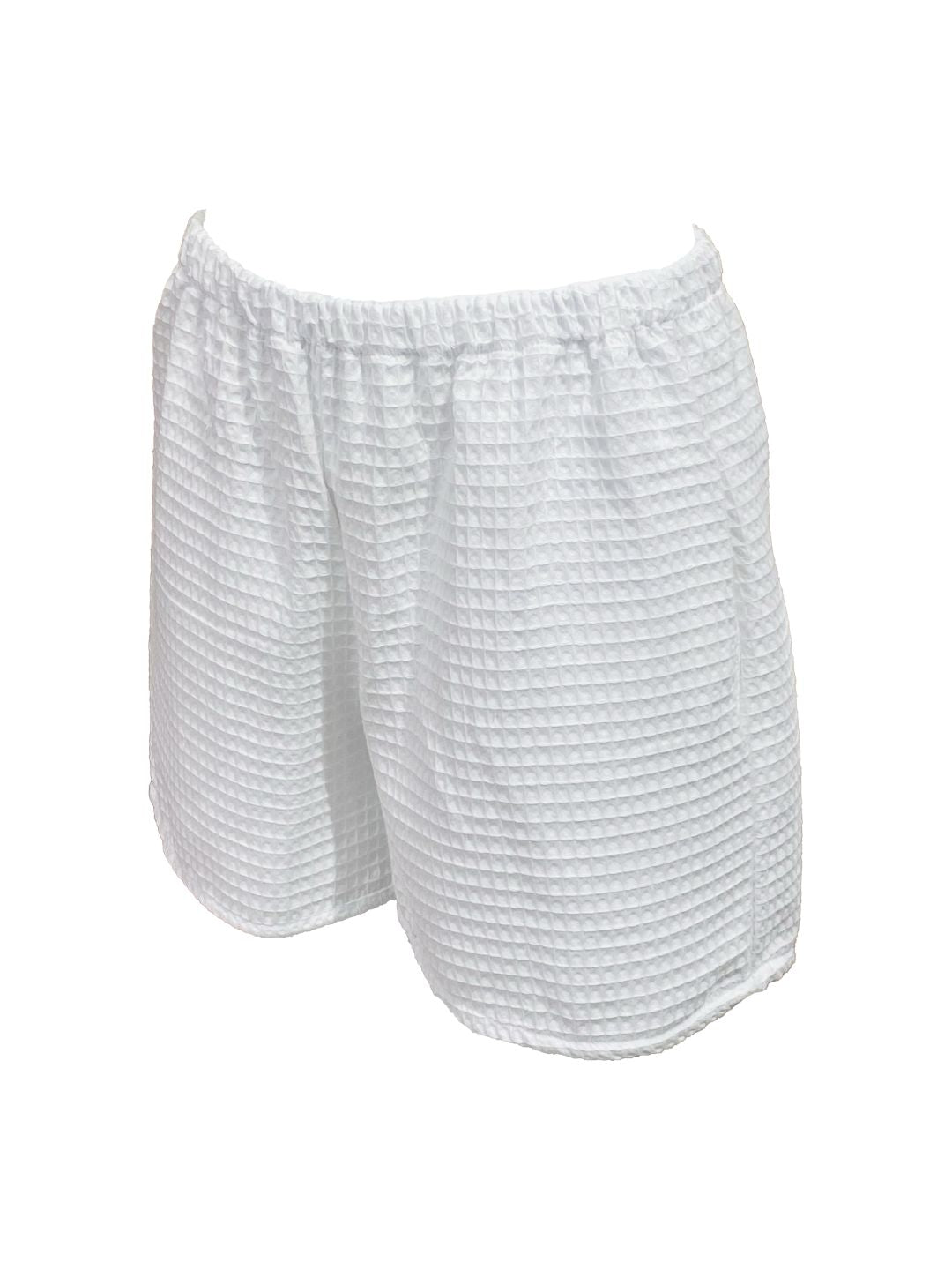 SHORTS BASIC spugna nido d'ape bianco Ribes of LOVE