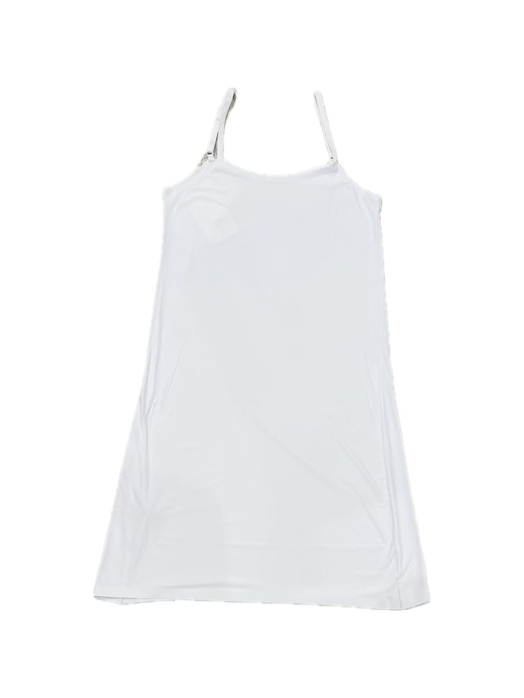 WHITE MICROFIBER SLIP DRESS