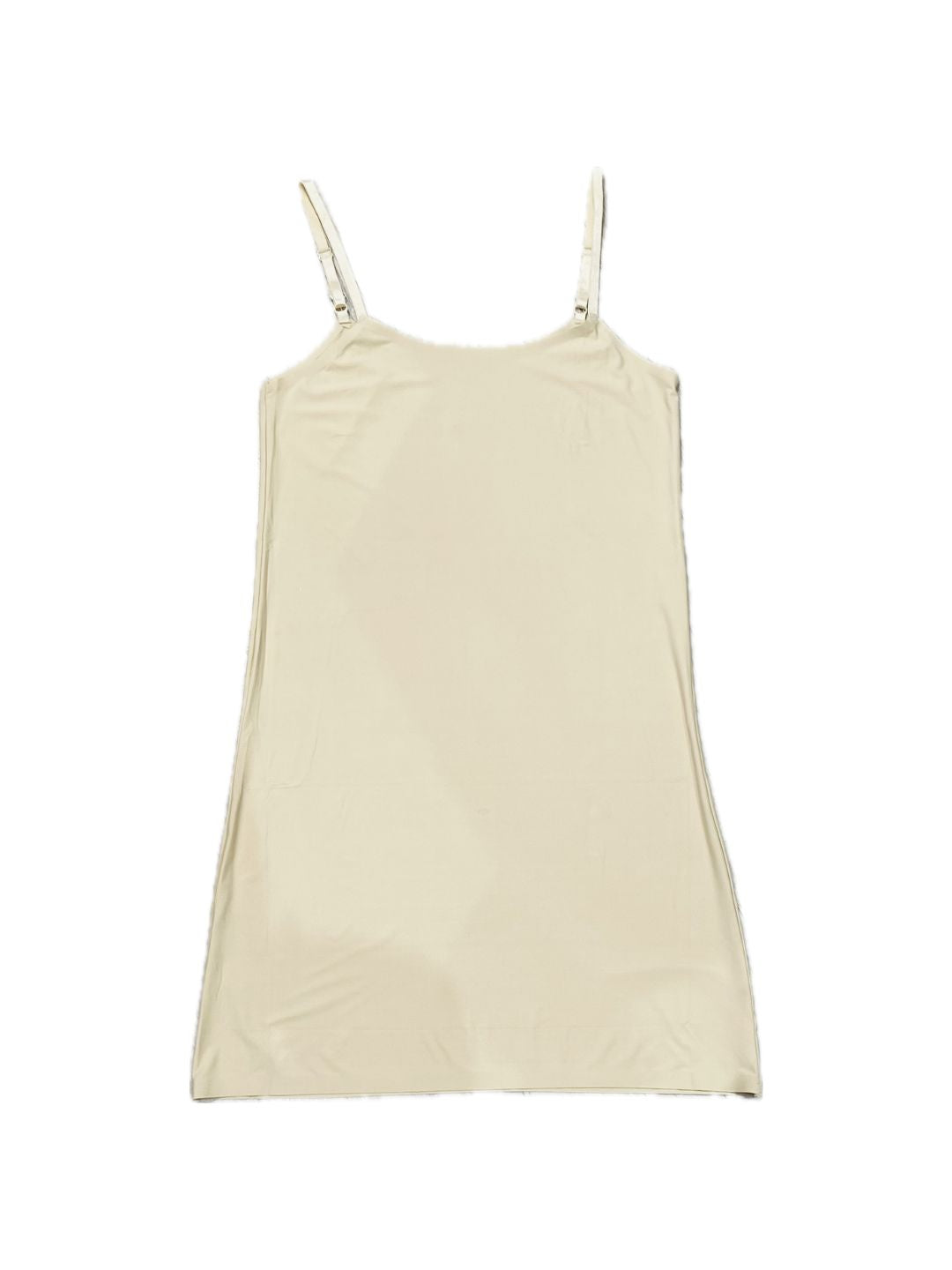NATURAL FLESH-COLOURED MICROFIBER SLIP DRESS