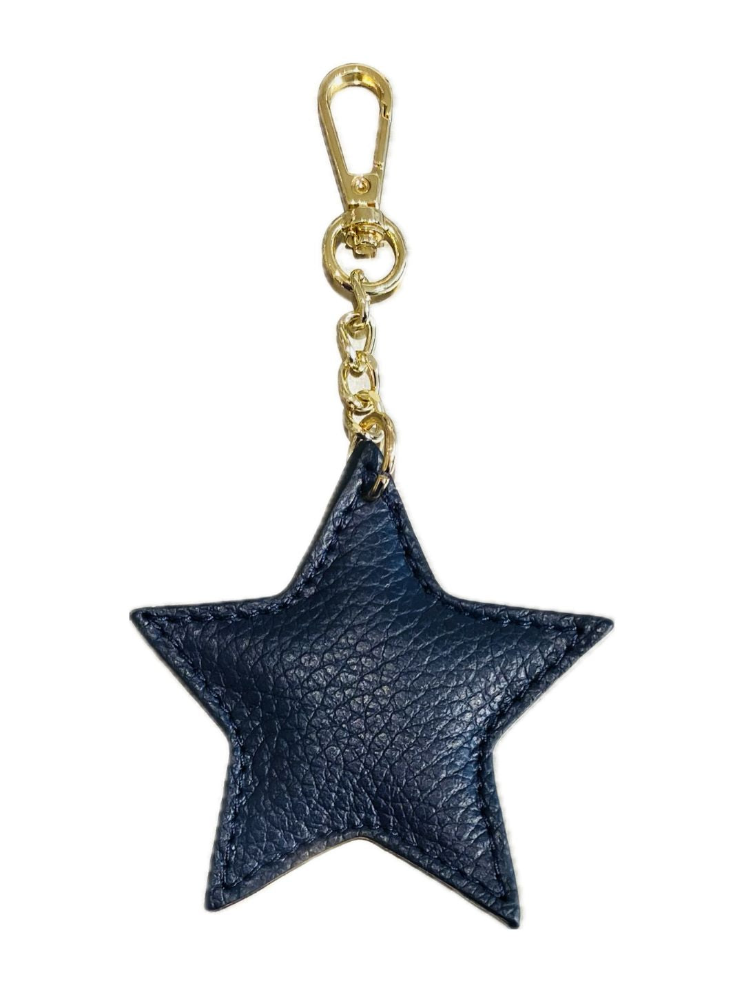 STELLA PORTACHIAVI IN PELLE BLU NOTTE