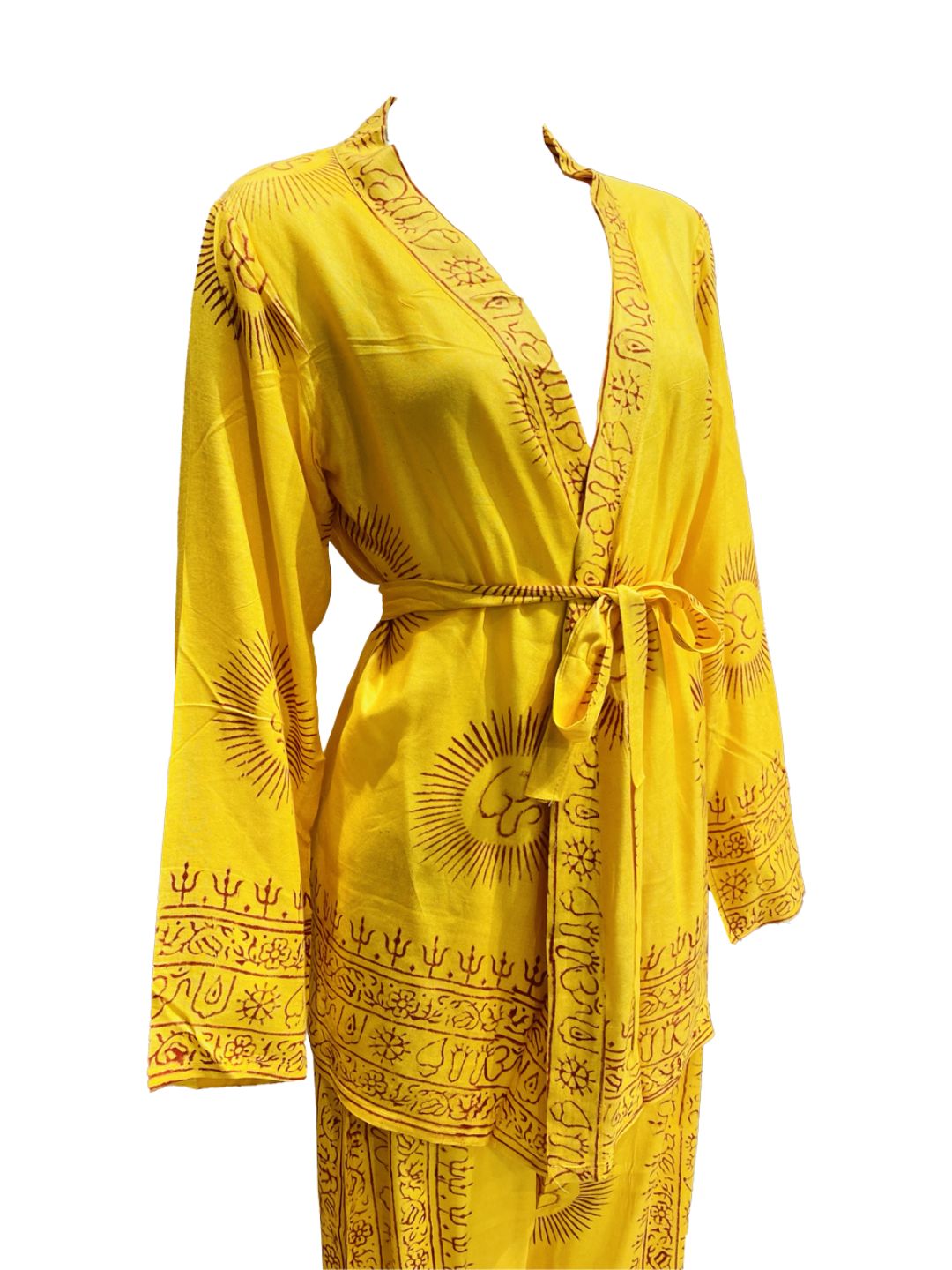 Set kimono e pantalone OM collection Giallo Ocra