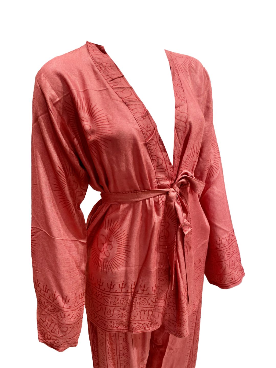 Set kimono e pantalone OM collection Rosso