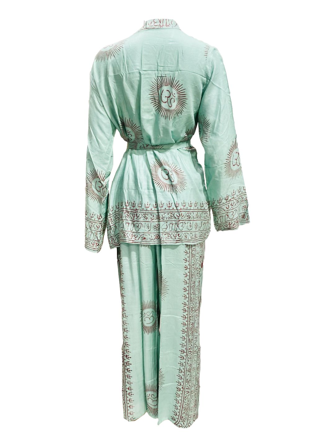 Set kimono e pantalone OM collection Verde acqua