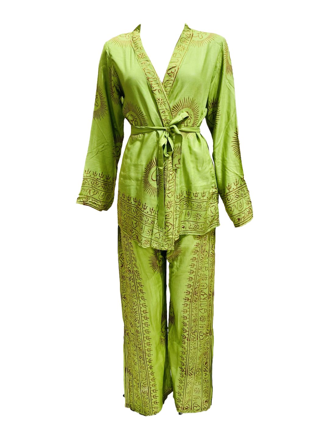 Set kimono e pantalone OM collection Verde Mela