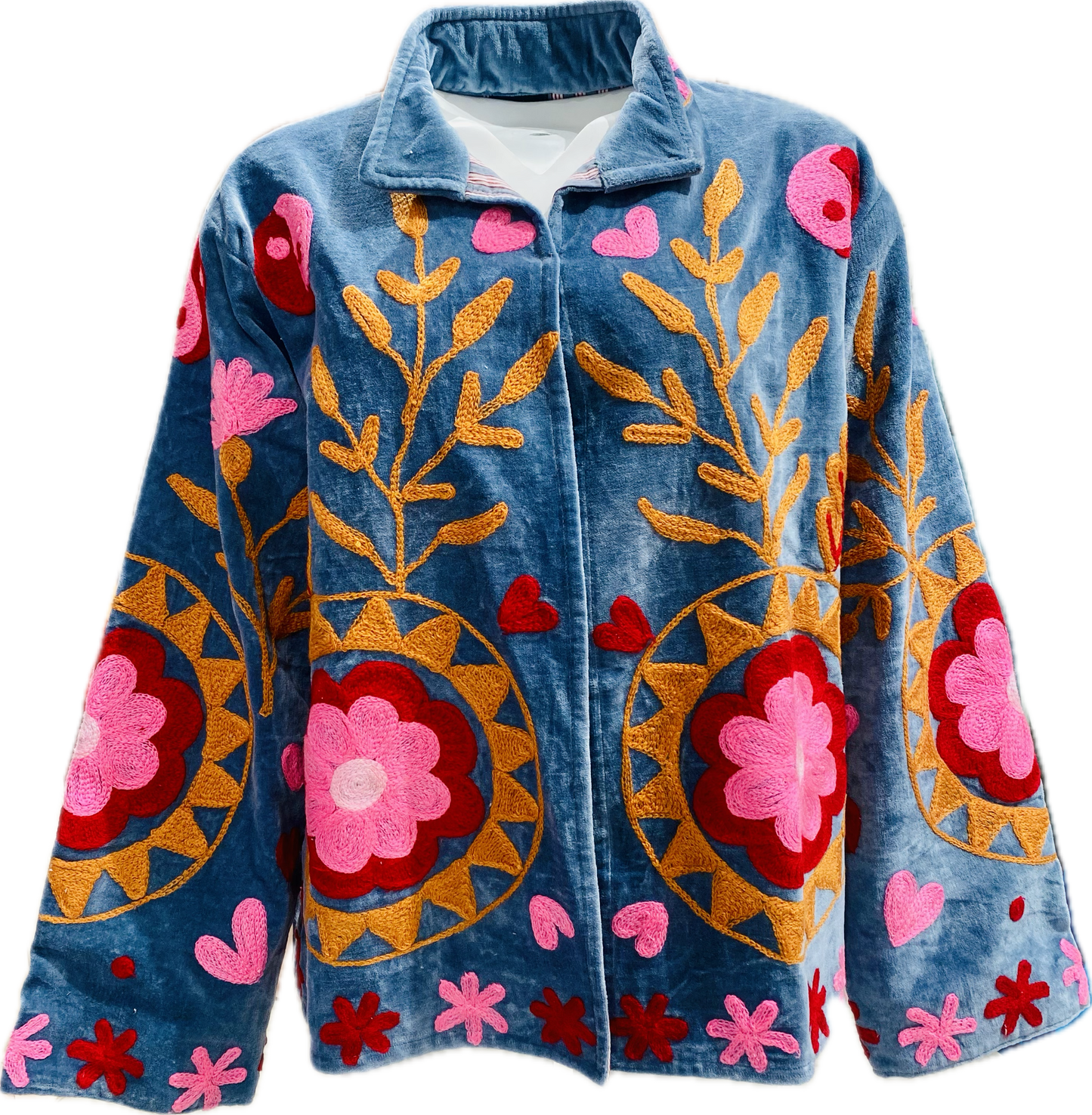 Giacca Suzani Ricamata a Mano carta da zucchero