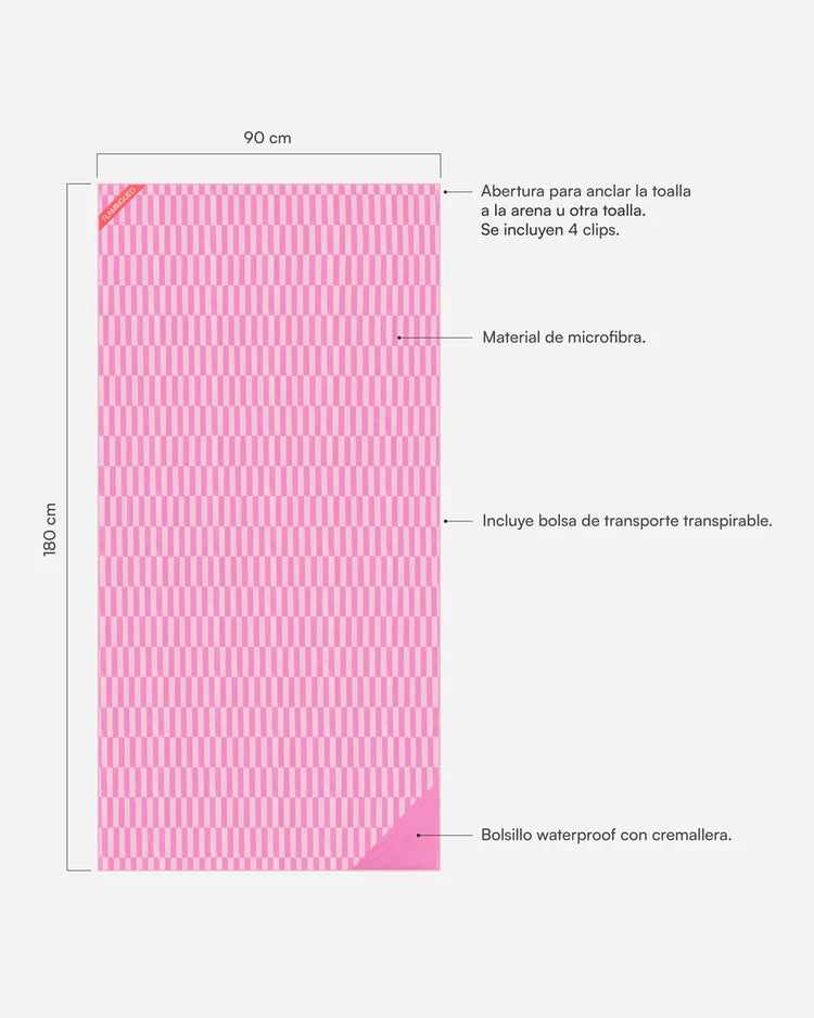Asciugamano in microfibra Rosa - MIELE