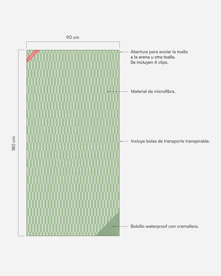 Asciugamano in microfibra Verde - MIELE