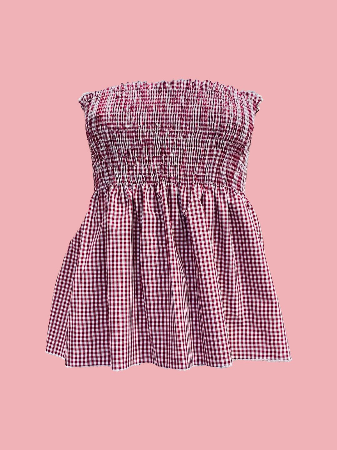 TOP Vichy Volant Bordeaux Ribes of LOVE