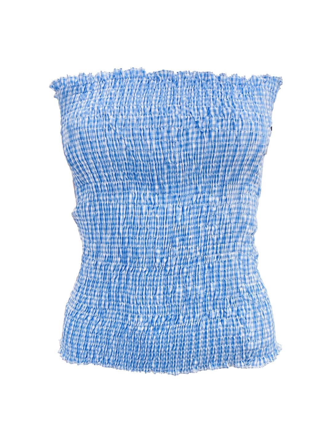 TOP punto smock Vichy Azzurro Ribes of LOVE