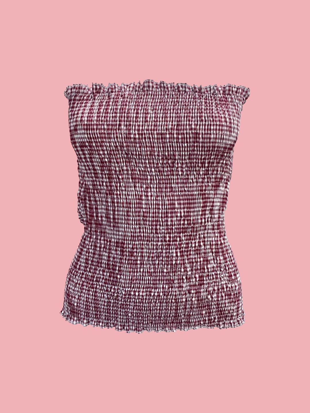 TOP punto smock Vichy Bordeaux Ribes of LOVE
