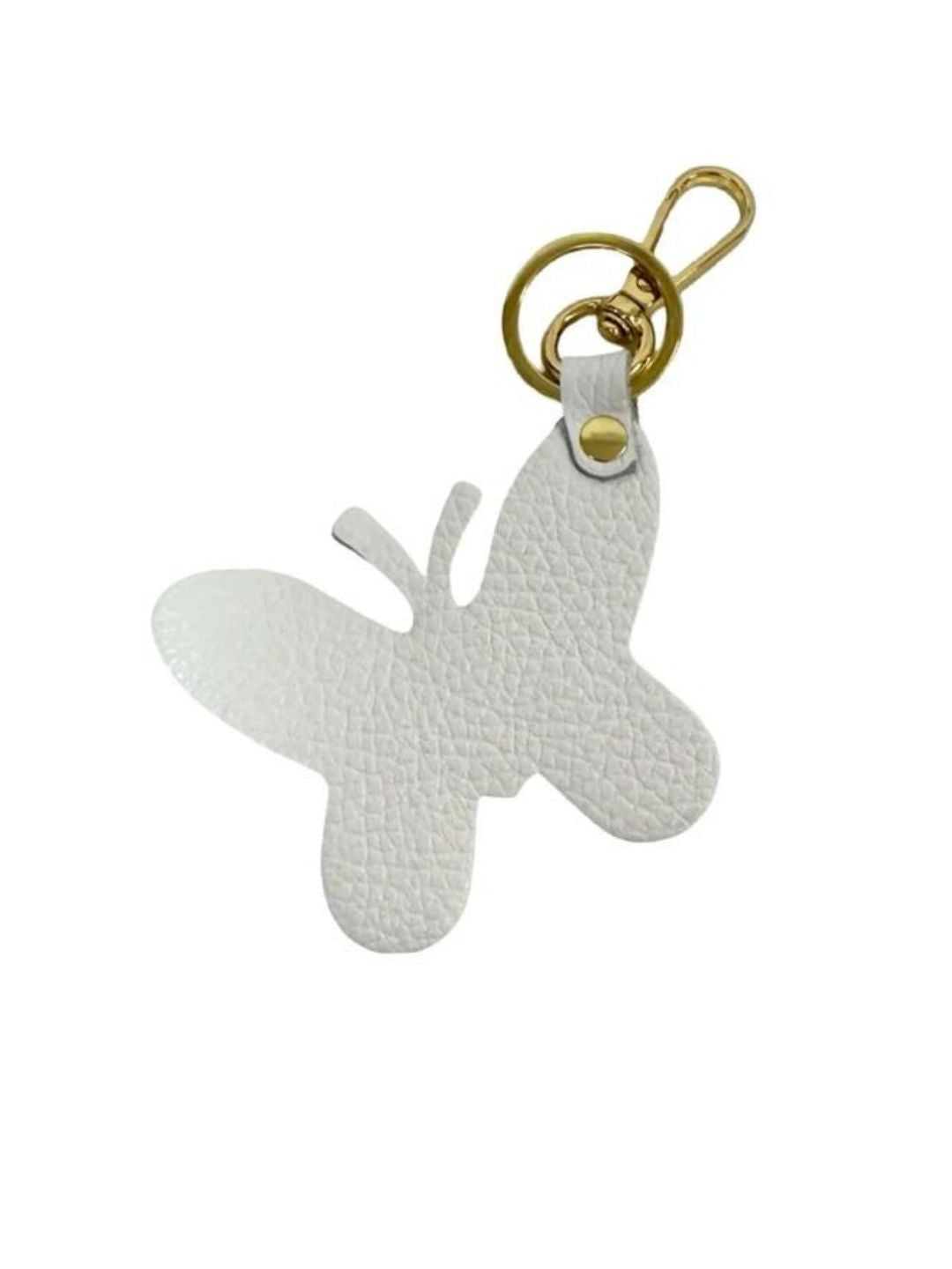 FARFALLA PORTACHIAVI IN PELLE BIANCO 15002