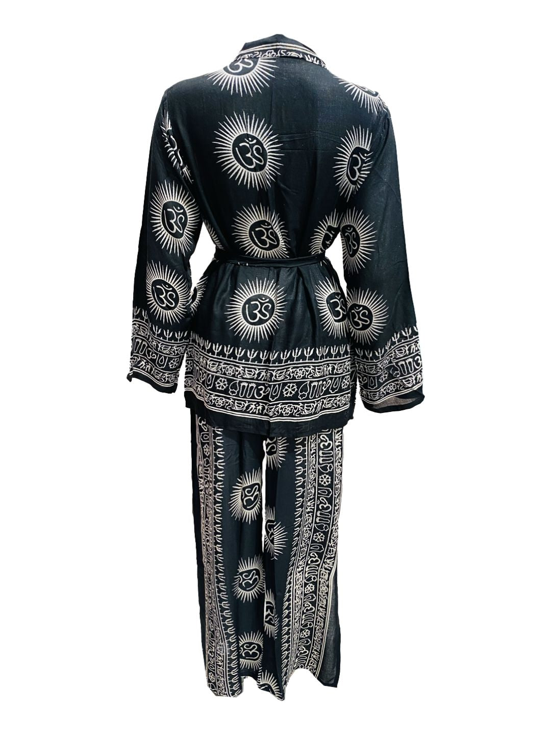 Set kimono e pantalone OM collection Nero