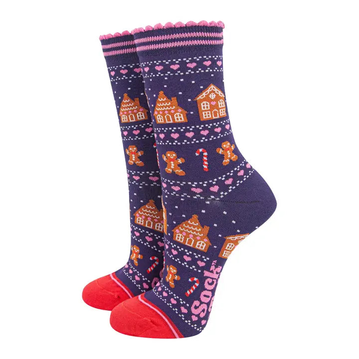 CALZINI IN BAMBÙ Blu Navy e Rosso con Pan di Zenzero 4507GBFINB