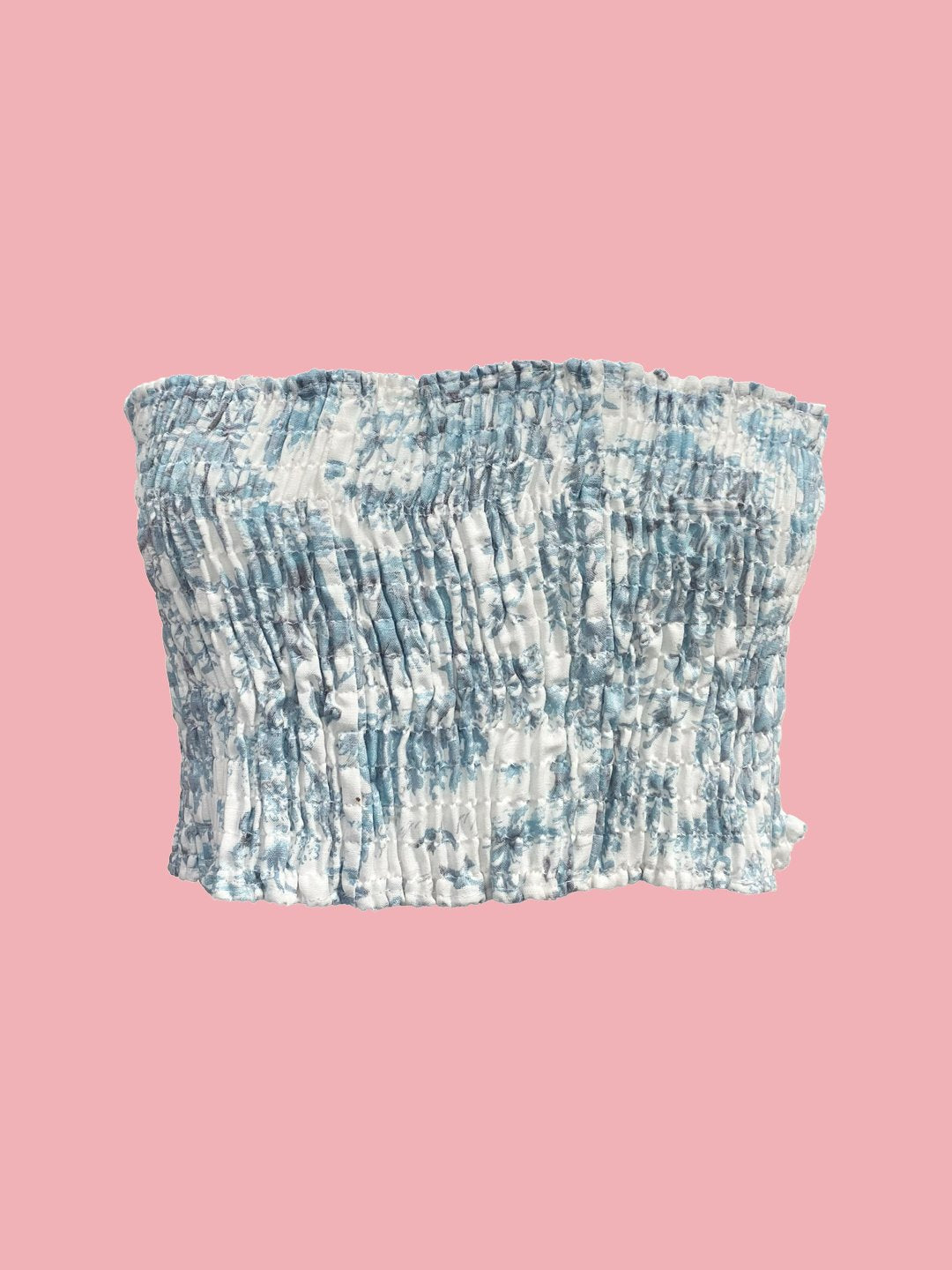 MINI TOP punto smock toile de jouy azzurro Ribes of LOVE
