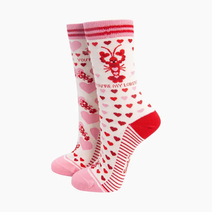 CALZINI IN Cotone Pettinato Rosa, Sei la mia aragosta 4435LOBSPI
