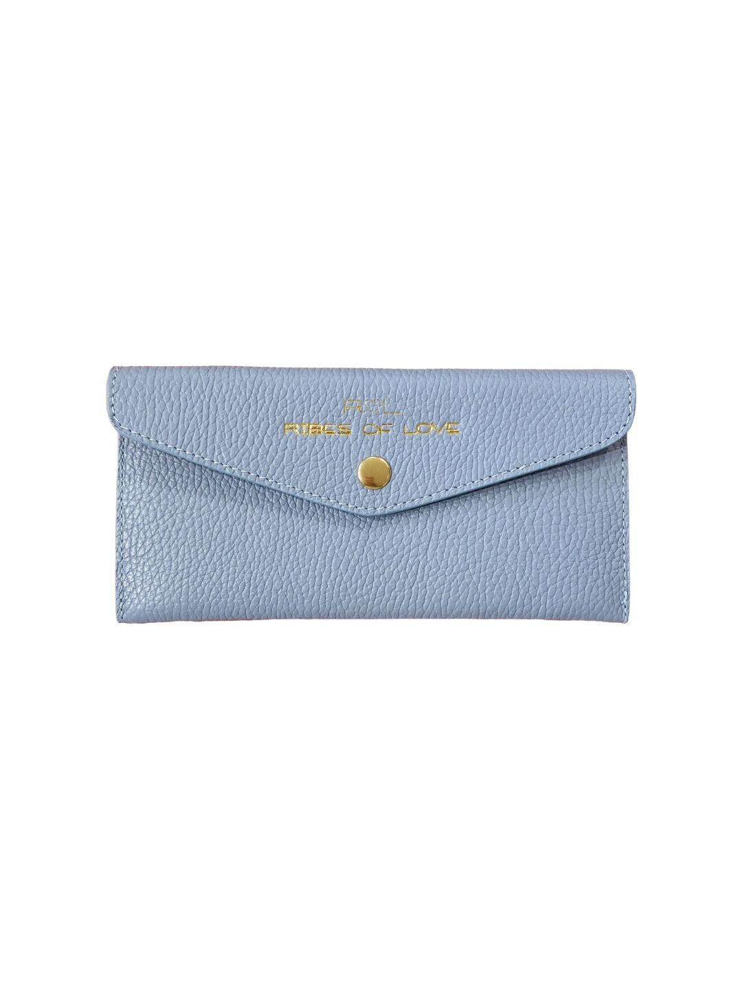 LIGHT BLUE LEATHER ENVELOPE WALLET 5022