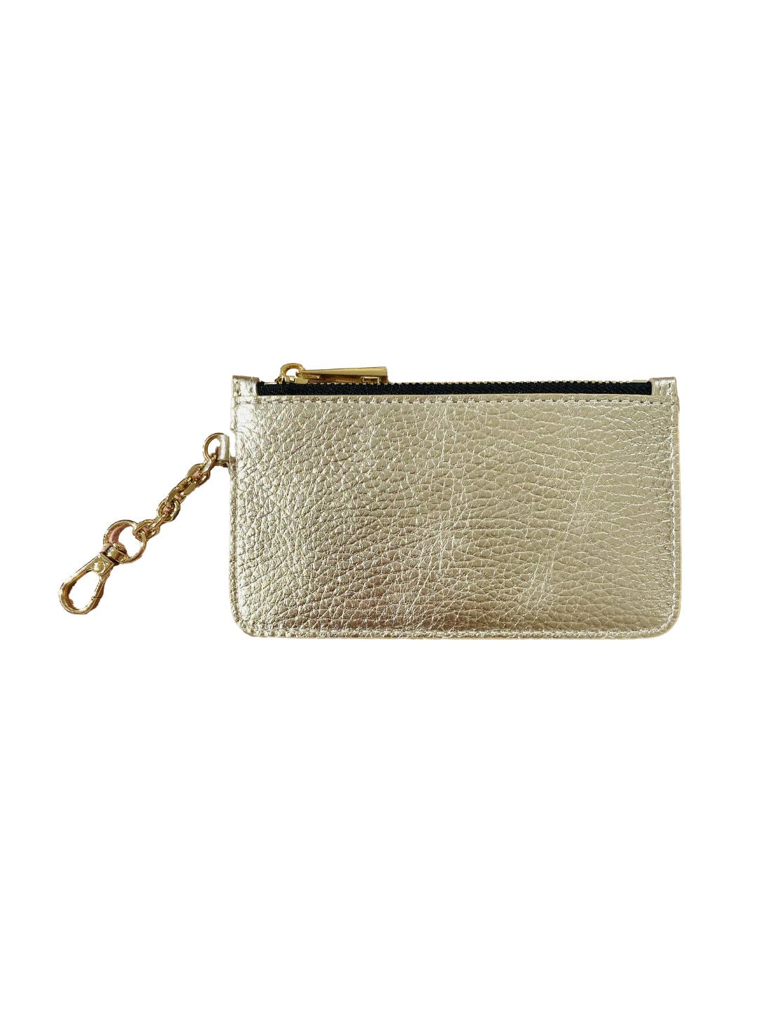 Portacarte con Moschettone in Pelle Platino 135