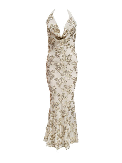 Abito Lungo Pailettes Oro 140412