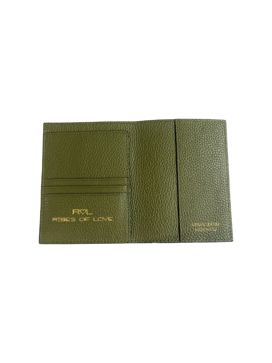 Porta passaporto in pelle Verde Militare 133