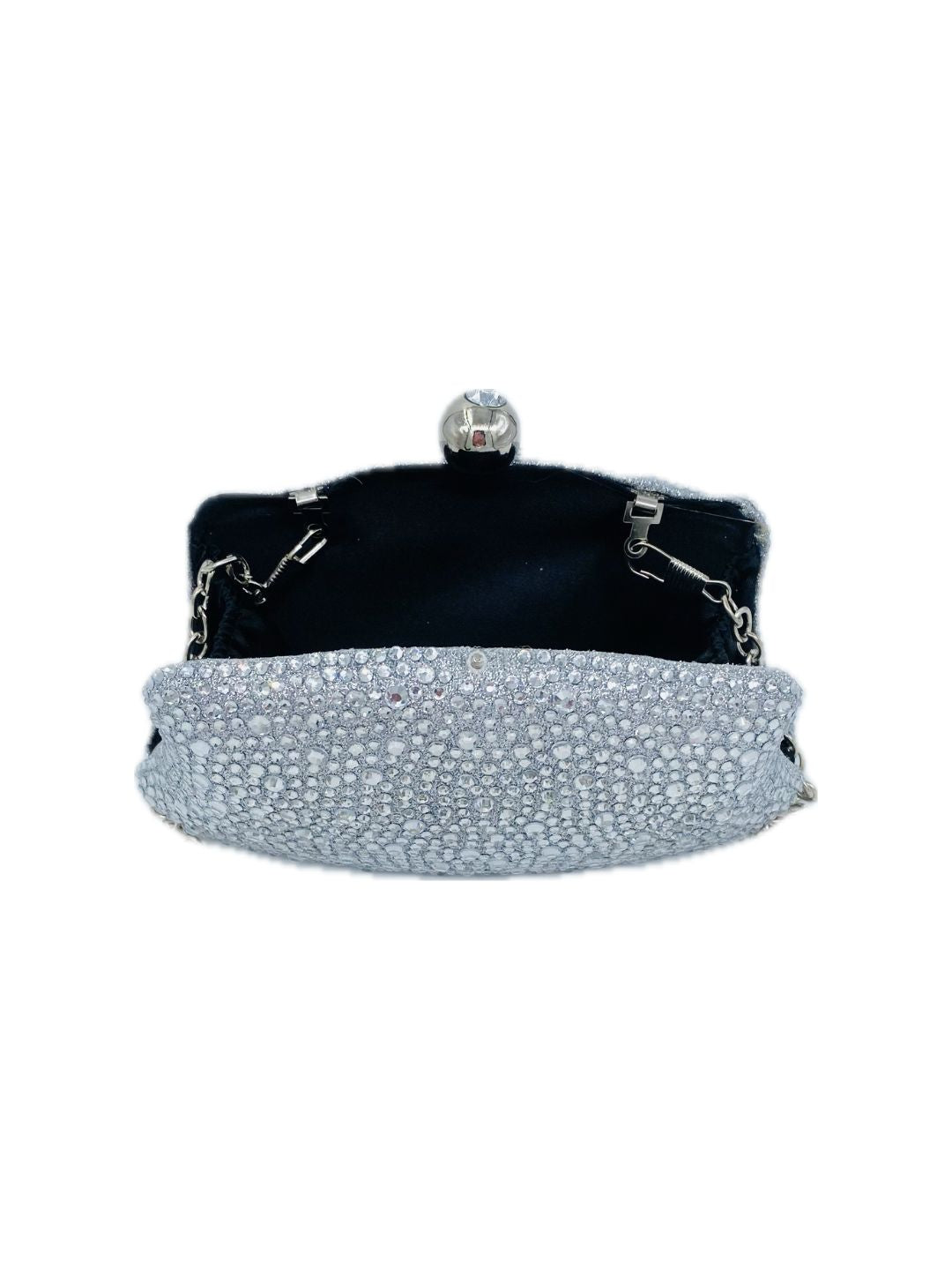 MINI POCHETTE STRASS ARGENTO 9060