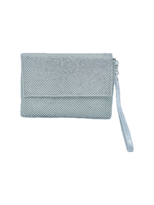 POCHETTE BUSTA STRASS ARGENTO 2378