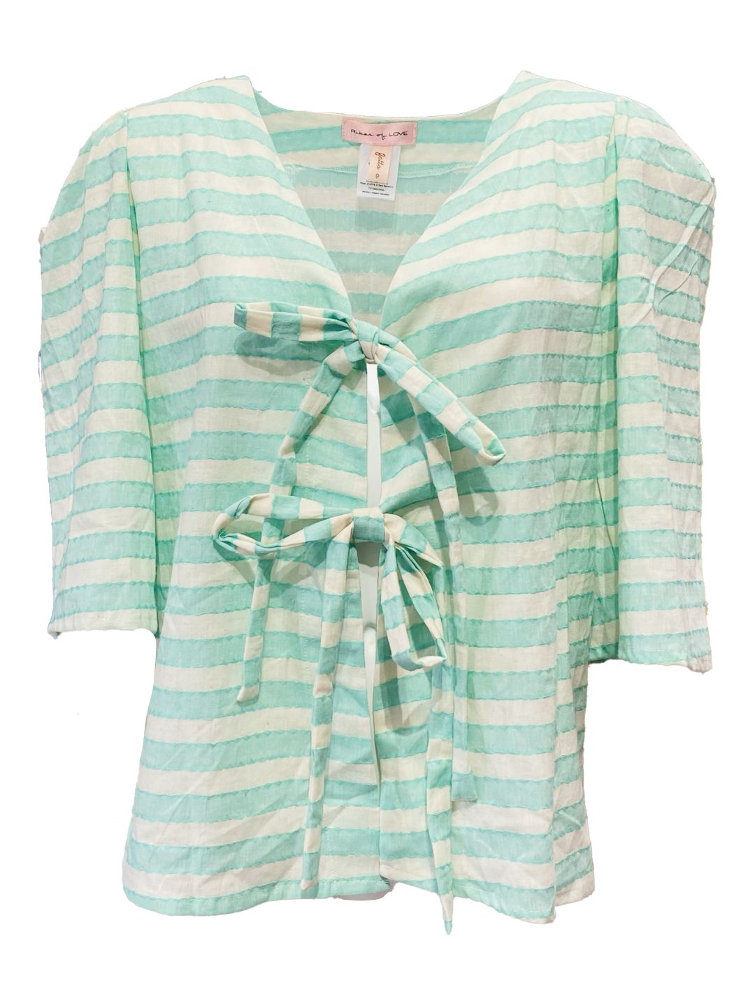 Camicia Fiocchi Scollo a V righe verdi Ribes of LOVE